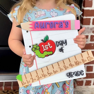 Custom First/100th/Last Day of School Interchangeable Back to School Sign Unique Gifts for Kids
