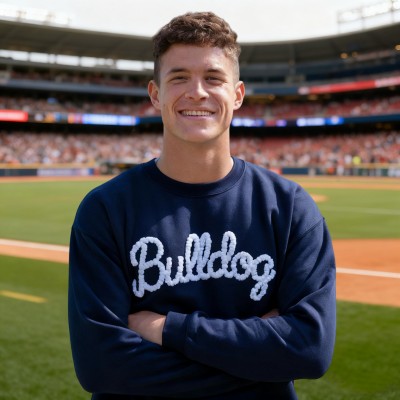 Custom Chenille Embroidered Team Sport Sweatshirt with Game Day Fuzzy Letter Unique Gift for Game Day