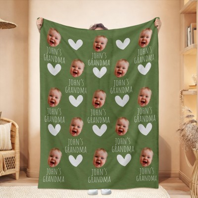 Custom Photo Blanket Unique Gifts for Mom Grandma Mother's Day Gift