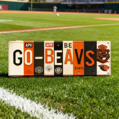 Go-Beavs License Plate Sign Oregon State Beavers Wall Art Dorm & Game Day Decor Christmas Gift