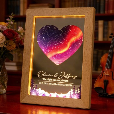 Personalized Star Map Night Light By Date The Night Our Story Began Constellation Light Gifts for Anniversary Valentine's Day