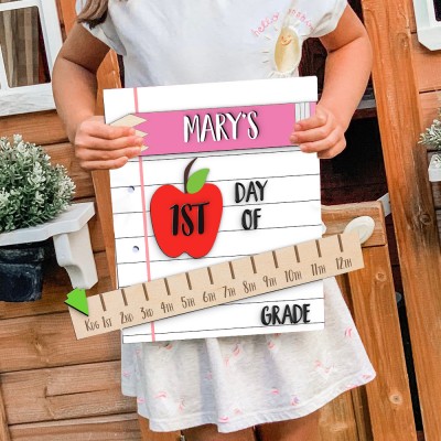 Personalized First and Last Day of School Sign Custom Interchangeable Names Back to school Sign Best Gifts For Kids