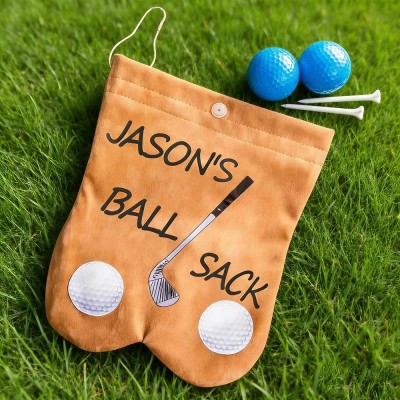 Personalized Golf Ball Bag Sacks with Name Funny Golf Accessories For Men Unique Gift for Golf Lovers Dad Husband