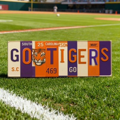 Go Tigers License Plate Sign Clemson Wall Art Dorm & Game Day Decor Christmas Gift