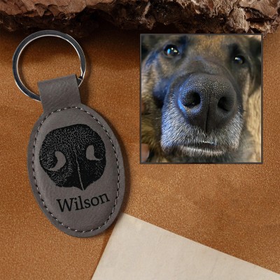 Personalized Pet Nose Print Keychain from Photo Memorial Gift for Pet Lover Unique Gift for Dog Lovers
