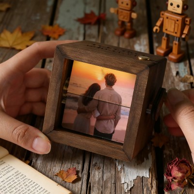 Custom Wooden Photo Book with Light for Couple Anniversary Gifts Christmas Gift Ideas