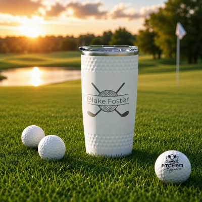 Personalized 20oz Golf Tumbler – Custom Laser Engraved Insulated Cup, Perfect Gift for Golf Lovers