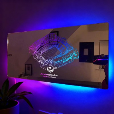 Arrowhead Stadium Mirror Light Unique Gifts For Sports Lovers Christmas Gift Game Day Gift