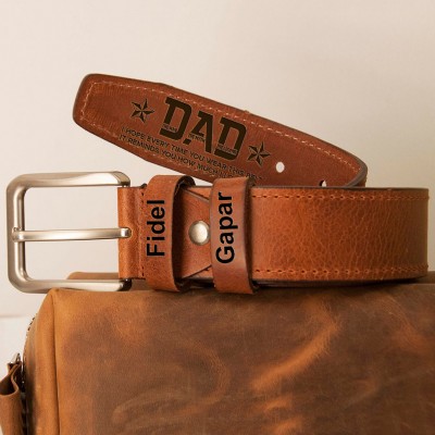 Custom Engraved Leather Belt for Dad Keepsake Gifts Father's Day Gift