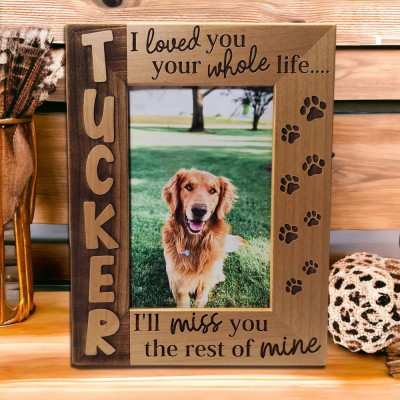 Personalized Dog Memorial Picture Frame with Name Dog Sympathy Gift Pet Loss Gift