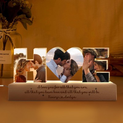 Personalized Couple Photo Collage Night Light Love Gifts for Girlfriend Boyfriend Anniversary Gifts Valentine's Day Gift for Couple