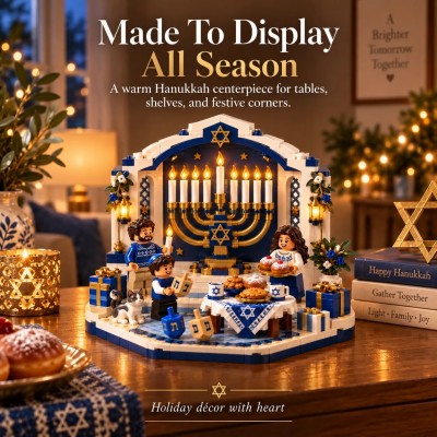 Hanukkah Family Light Building Block Display Set