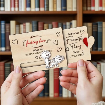 Personalized Valentine's Day Gift Card I Fcking Love You Inappropriate Slider Card for Couples Dirty Valentine's Day Gift