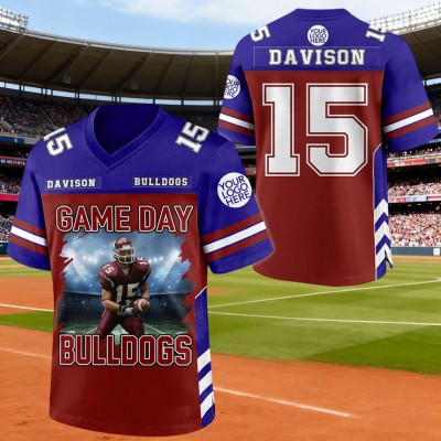 Custom Football Game Day Photo Football Jersey Unique Gift For Football Lovers