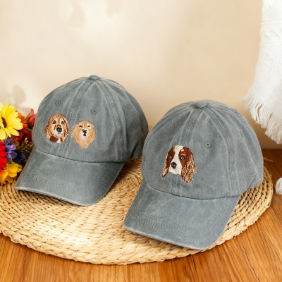 Custom Embroidered Pet Portrait Hat Personalized Dog & Cat Baseball Cap Gift for Dog Owners Pet Lover Gift Christmas Gift