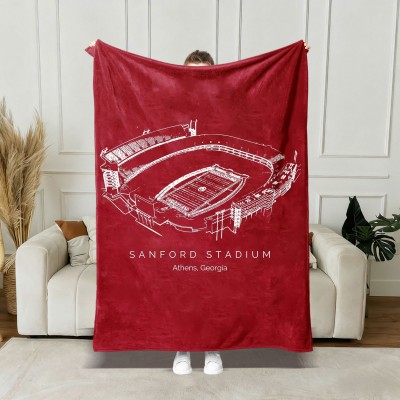 Sanford Stadium Football Blanket for Game Day Gift for Sport Lovers Christmas Gift