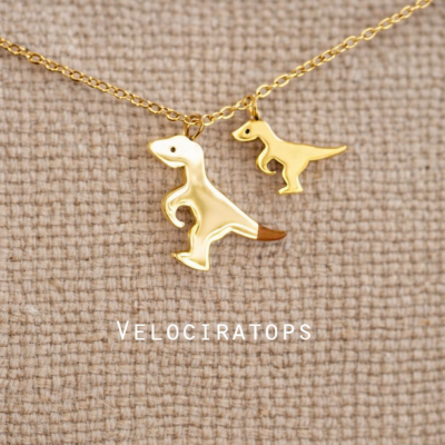 Personalised Mom and Baby Dinosaur Necklace Custom Mama Dinosaur Jewelry Unique Gift for Mom Grandma Mother's Day Gift Ideas