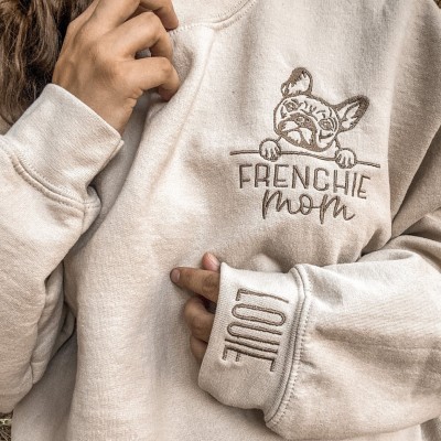 Personalized Embroidered Pet Dog Portrait Sweatshirt Hoodie With Name Dog Mom Dog Dad Gift Ideas Keepsake Gift