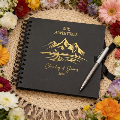 Personalized Our Adventures With Mountains Travel Journal Album Custom Adventure Book for Couple Valentine's Day Gift