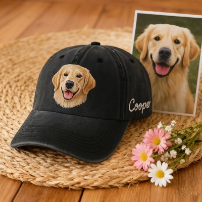 Custom Embroidered Pet Portrait Hat Personalized Dog & Cat Baseball Cap Gift for Dog Owners Pet Lover Gift Christmas Gift