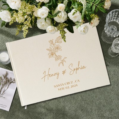 Personalized Wedding Guest Book Anniversary Memory Photo Album Wedding Keepsake Gifts Engagement Gift