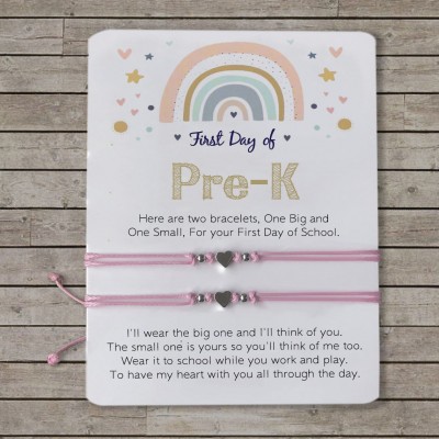 First Day of Pre-K Mommy and Me Matching Bracelets Back to School Bracelet for Kids