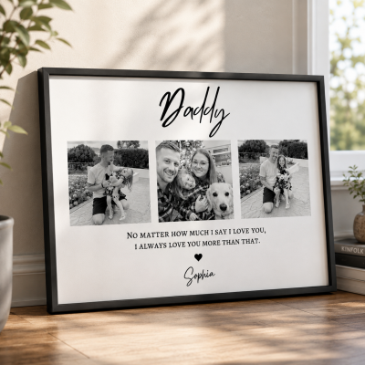 Personalized Daddy Photo Print Frame Gift for Dad Father's Day Gifts
