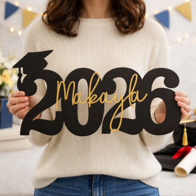 Custom Graduation Name Sign Her/Him Grad Party Decorations