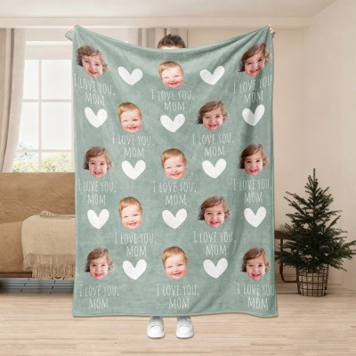 Custom Photo Blanket Unique Gifts for Mom Grandma Mother's Day Gift