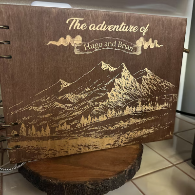 Personalized Wooden Our Adventure Book Travel Scrapbook Album Gift for Couples Anniversary Gift Valentine's Day Gifts