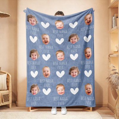 Custom Photo Blanket Unique Gifts for Mom Grandma Mother's Day Gift