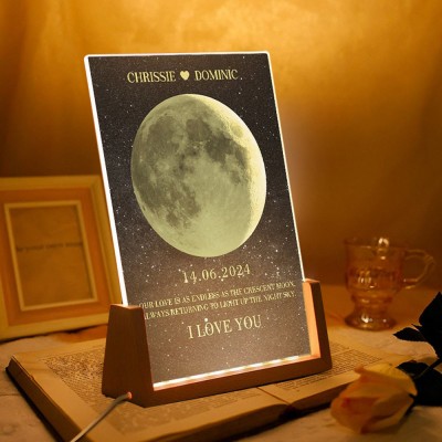 Personalized Moon Phase Night Light Unique Gifts for Couples Anniversary Gift for Her Him Valentine's Day Gifts for Boyfriend
