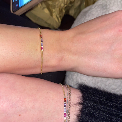 Personalized Baguette Birthstone Bracelet for Women Gifts for Mom Grandma Unique Christmas Gift