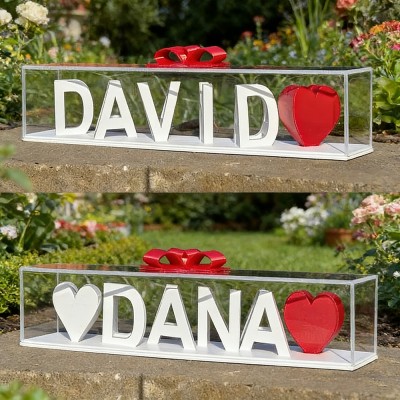 Personalized Couple Dual Name Illusion Love 3D Printed Sign Gift Ideas for Couples Anniversary Gift Valentine's Day Gifts 
