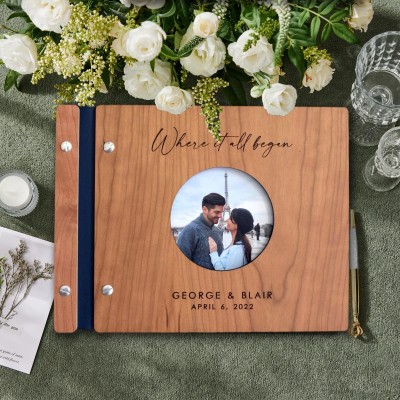 Personalized Wooden Guest Book for Reception Wedding Photo Album Unique Wedding Gifts Anniversary Gift