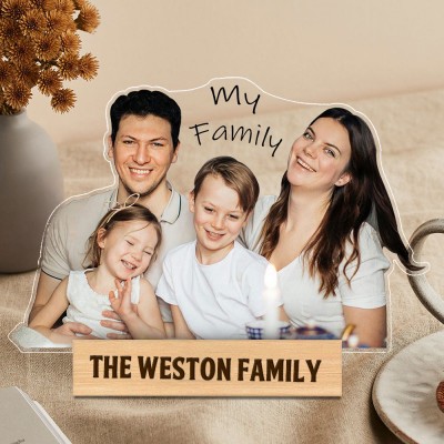 Personalized Family Acrylic Photo Statuette Family Keepsake Gifts Christmas Gift
