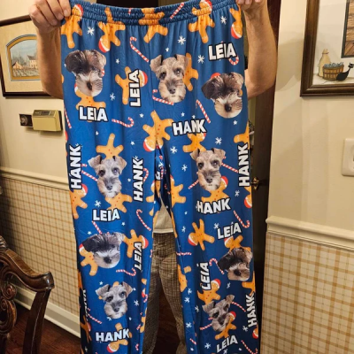 Custom Pet Portrait Pajama Pants Personalized Dog Face Pajamas Pants Unique Gift for Pet Lover Christmas Gifts