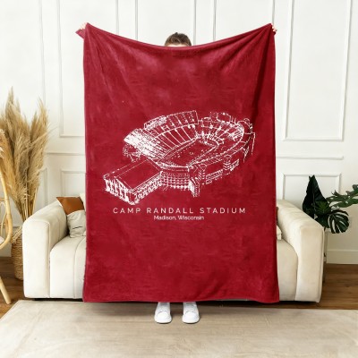 Camp Randall Stadium Football Blanket for Game Day Gift for Sport Lovers Christmas Gift