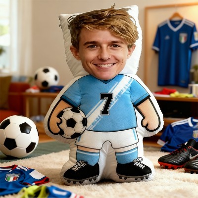 Personalized Soccer Player Pillow With Custom Name Soccer Fans Gifts Christmas Gift for Soccer Lover