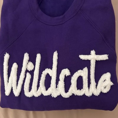 Custom Chenille Embroidered Team Sport Sweatshirt with Game Day Fuzzy Letter Unique Gift for Game Day