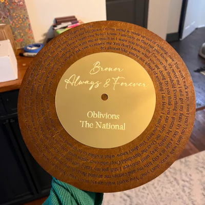 Personalized Wooden Song Lyrics Engraved Decor Keepsake Gift for Couples Unique Wedding Anniversary Gifts