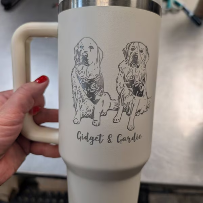 Personalized Engraved Pet Portrait Tumbler Gift for Dog Owners Memorial Gifts for Pet Lovers 