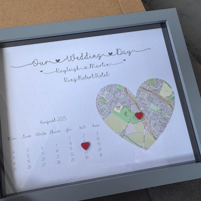Personalized Our Wedding Day Location Map Frame Unique Gift for Couples Wedding Anniversary Gift Valentine's Day Gifts