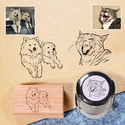 Personalized Pet Portrait Stamp Custom Dog Stamp for Dog Lovers Memorial Gift for Pet Lovers
