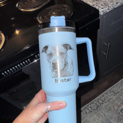 Personalized 40oz Tumbler with Engraved Pet Photo Custom Gifts for Pet Lovers Unique Gifts for Dog Owners