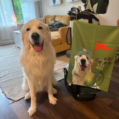 Custom Pet Dog Golf Towel with Pet Photo and Name Personalized Gifts for Dog Lover Unique Golf Lover Gifts