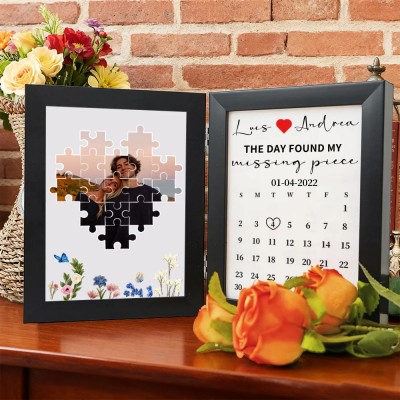 Personalized The Day I Found My Missing Piece Puzzle Photo Frame for Couples Anniversary Gifts Christmas Gift