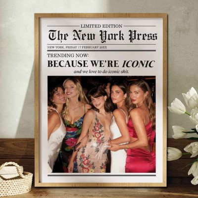 Custom Newspaper Print Frame Personalized Gifts for Friends Best Friend Gift Funny Gift for Her