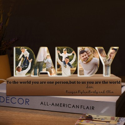 Personalized Dad Photo Collage Night Light for Father's Day Gift Unique Gifts for Dad
