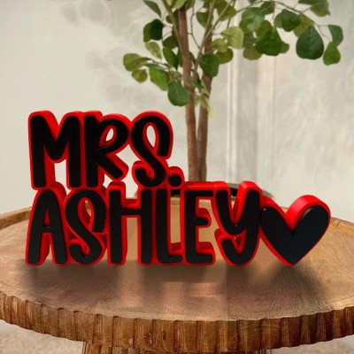 Personalized 3D Teacher Desk Name Plate Sign Office Decor Custom Gift for Teachers